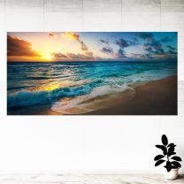 Sunset Beach Waves View Graphics Pattern Wall Mural Vinyl Decal