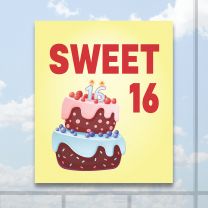 Sweet 16 Full Color Digitally Printed Window Poster