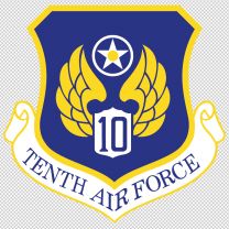 Tenth Air Force Army Emblem Logo Shield Decal Sticker