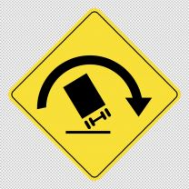Truck Rollover Warning For Sharp Curve Decal Sticker