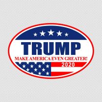 Trump 2020 Election And American Flag Decal Sticker Style-A