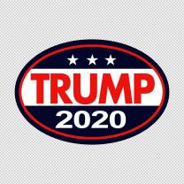 Trump 2020 Election And American Flag Decal Sticker Style-B
