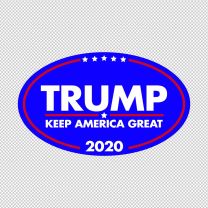 Trump 2020 Keep American Great Bumper Oval Blue Decal Sticker