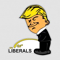 Trump Peeing Pissing On Piberal Decal Sticker