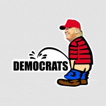 Trump Pissing Democrats Shapeds Sticker