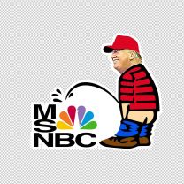 Trump Pissing Msnbc Shaped Decal Sticker