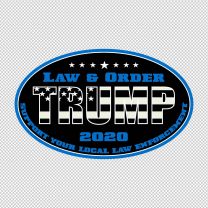Trump Thin Blue Line Sticker Law & Order 2020 Support Law Enforcement Decal Sticker