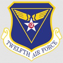 Twelfth Air Force Army Emblem Logo Shield Decal Sticker