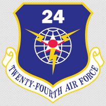 Twenty Fourth Air Force Army Emblem Logo Shield Decal Sticker