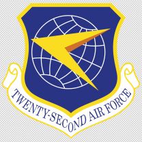 Twenty Second Air Force Army Emblem Logo Shield Decal Sticker