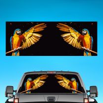 Two Parrots Graphics For Truck Rear Window Perforated Decal