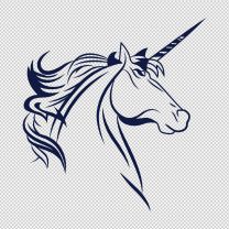 Unicorn Head Outline Decal Sticker