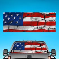 United State Of America Flag For Pickup Truck Rear Window Perforated Decal