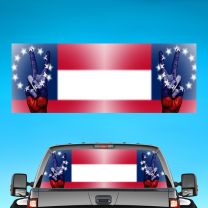 Us Nation Flag For Pickup Truck Rear Window Perforated Decal