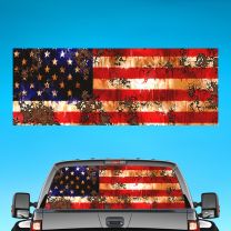 Us Nation Flag For Pickup Truck Rear Window Perforated Decal