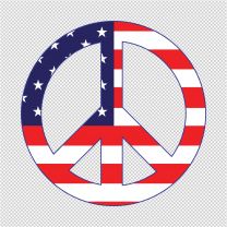 USA Flag Peace Decal Sticker