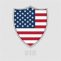 USA Flag Shield Decal Sticker