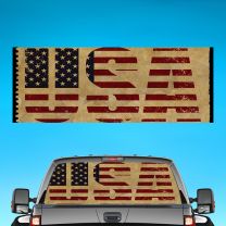 Usa Retro Graphics For Pickup Truck Rear Window Perforated Decal
