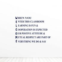 Welcome Classroom Quote Vinyl Wall Decal Sticker