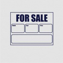 White For Sale Vinyl Decal Stickers