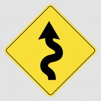Winding Road Left Ahead Decal Sticker