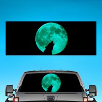 Wolf Moon Graphics For Pickup Truck Rear Window Perforated Decal Fire Howl Decal
