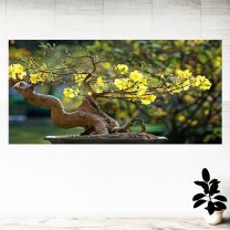 Yellow Flowers Florals Bonsai Tree Graphics Pattern Wall Mural Vinyl Decal