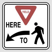 Yield Here To Pedestrians Decal Sticker