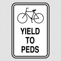 Yield To Peds Decal Sticker