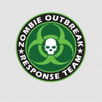 Zombie Outbreak Response Team Green Skull Decal Sticker
