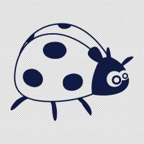 Adorable Ladybug Walking Decal Sticker