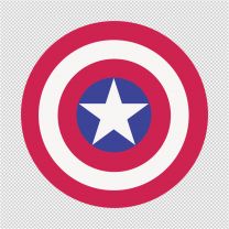 America Star Round Shape Decal Sticker