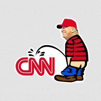 American Vinyl Trump Pissing Cnn Shaped Political Decal Sticker