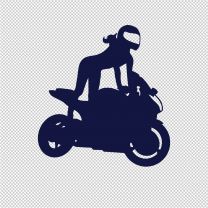 Biker Chick Motorcycle Vinyl Decal Sticker