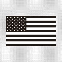 Black And White USA Amercica Flag Decal Sticker