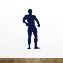 Bodybuilder Silhouette Vinyl Wall Decal Style-B