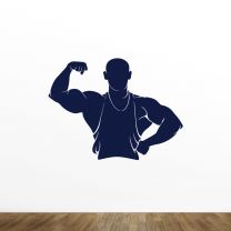 Bodybuilder Silhouette Vinyl Wall Decal Style-C 