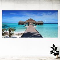 Bora Bora Island Beach House Graphics Pattern Wall Mural Vinyl Decal