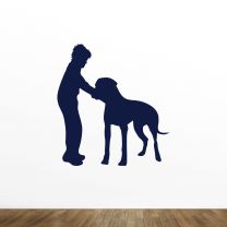 Boy Dogl Silhouette Vinyl Wall Decal
