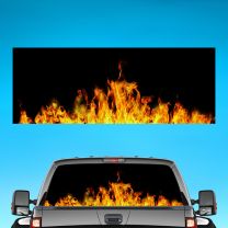 Burning Fire Flames Graphics For Pickup Truck Rear Window Perforated Decal Flag