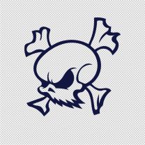 Cross Bones Motorcycle Vinyl Decal Sticker