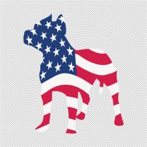 America Flag In Dog Shape Decal Sticker