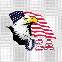 Eagle Shape USA Flag Decal Sticker