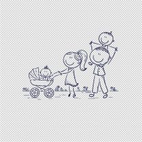 Fam 10 Stick Families Vinyl Decal Sticker