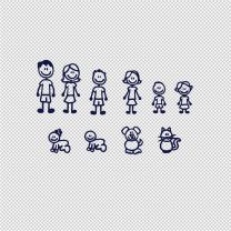 Fam 17 Stick Families Vinyl Decal Sticker