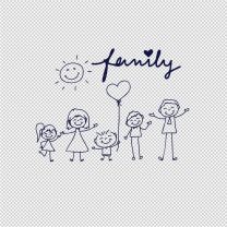 Fam 9 Stick Families Vinyl Decal Sticker