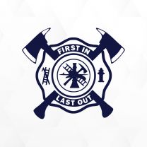 first in Firefighter Vinyl decal sticker