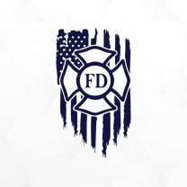 Flag Logo Firefighter Vinyl Decal Sticker