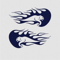 Flame Panther Decorative Vinyl Decal Stickers