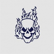 Flame Skull Motorcycle Vinyl Decal Sticker